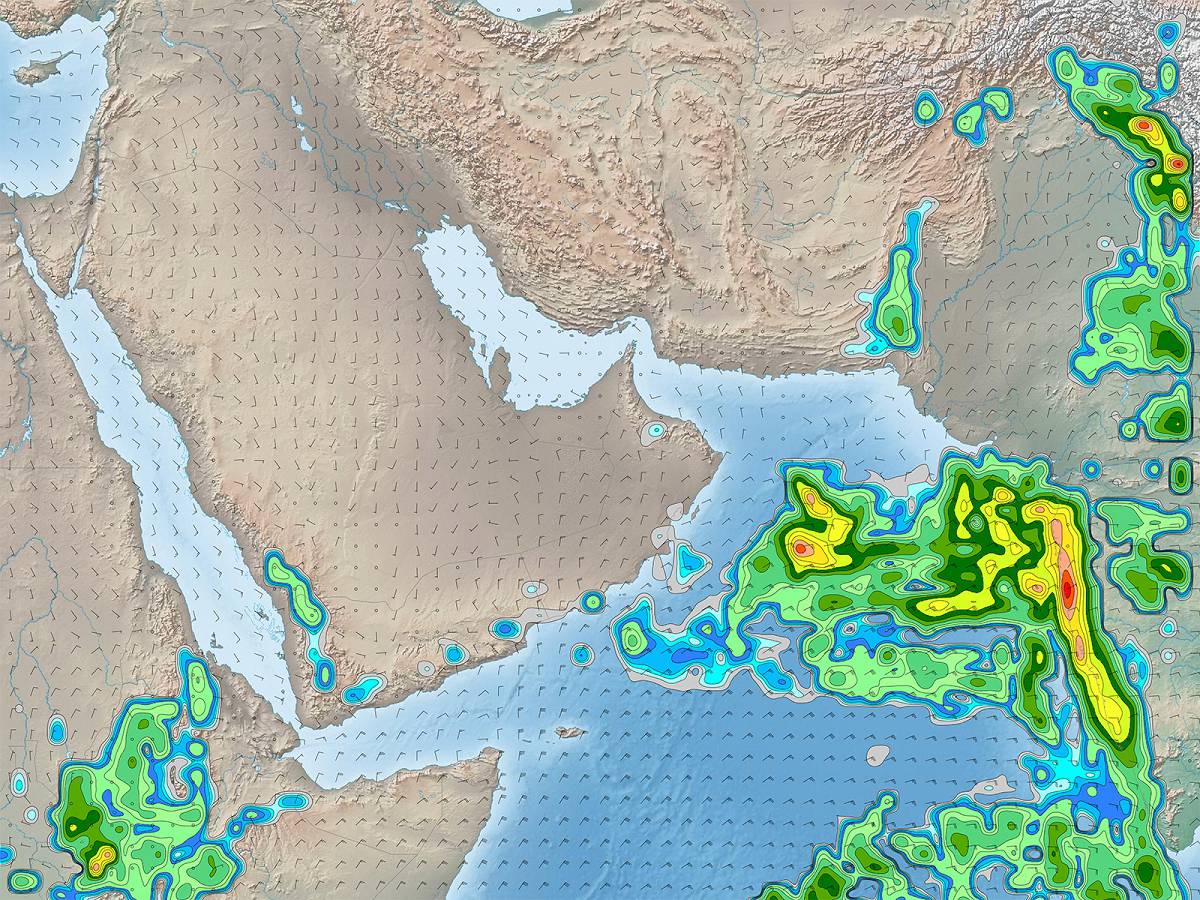 MicroStep-MIS | Screenshot of wind and precipitation map from IMS4 Maps