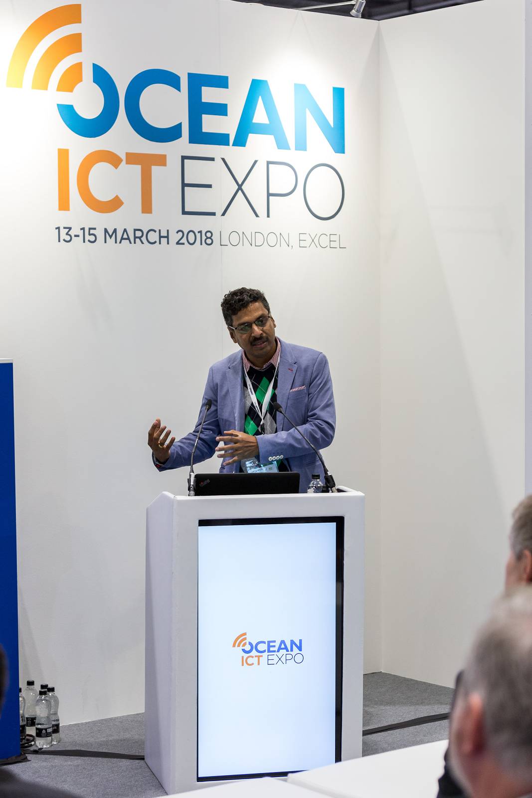 Representative of MicroStep-MIS presenting at Ocean ICT Expo