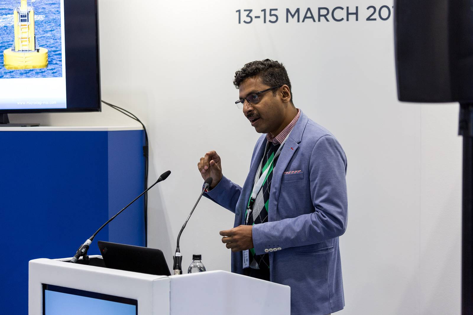 Representative of MicroStep-MIS presenting at Ocean ICT Expo